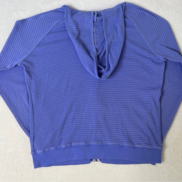 Fresh Produce Sz XXL Blue/Silver Ribbed Cotton Full Zip Hoodie Starfish Coastal - Picture 10 of 11